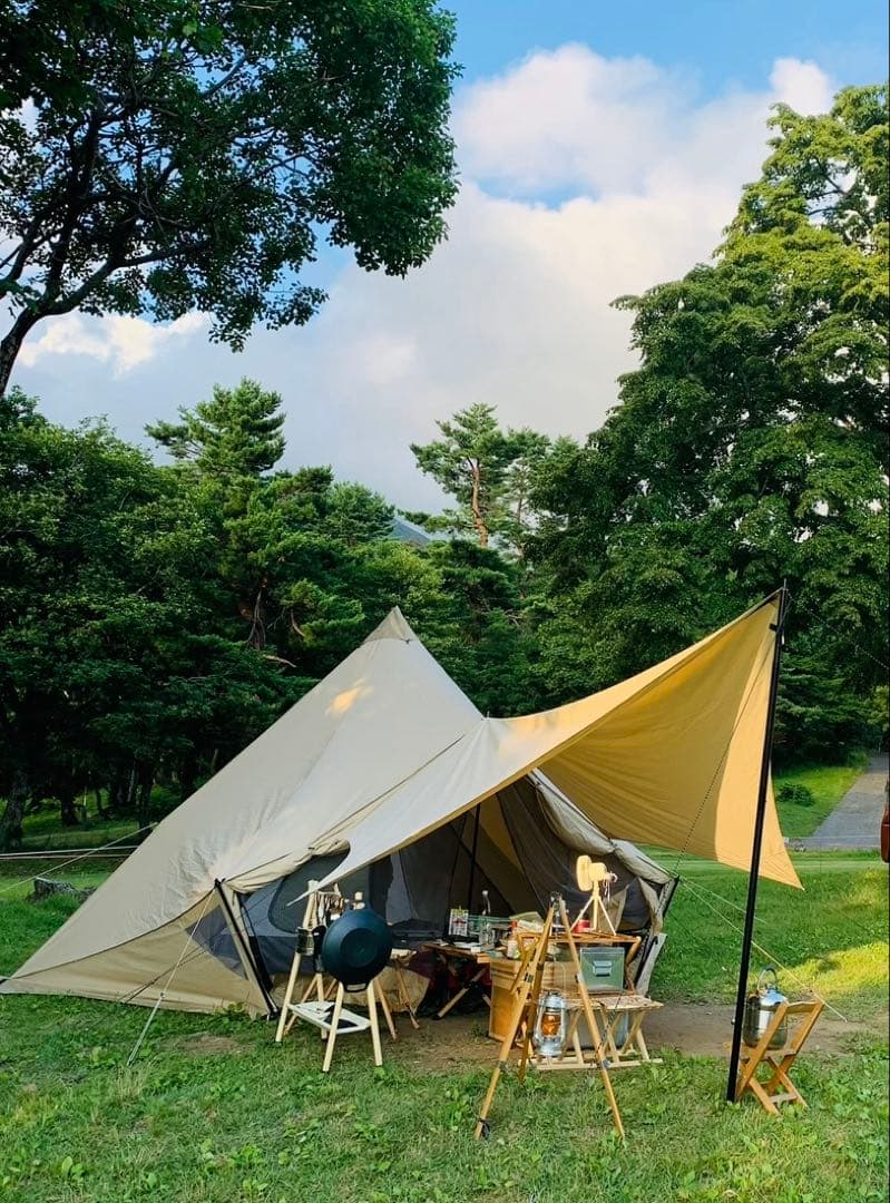 ハイランダー　トラピゾイドタープ tc ウッドポール　セット