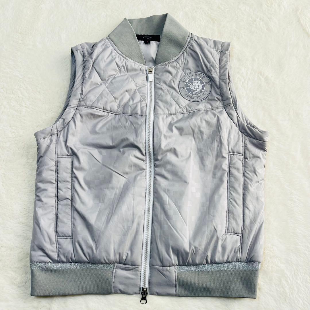 キャロウェイゴルフ 2way 中綿ジャケット ブルゾン ベスト 袖着脱 ラメ M