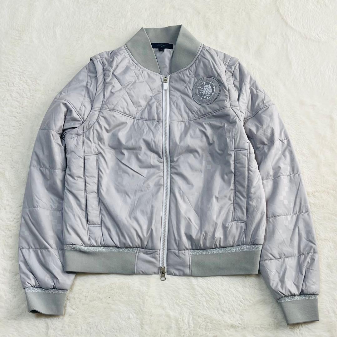 キャロウェイゴルフ 2way 中綿ジャケット ブルゾン ベスト 袖着脱 ラメ M