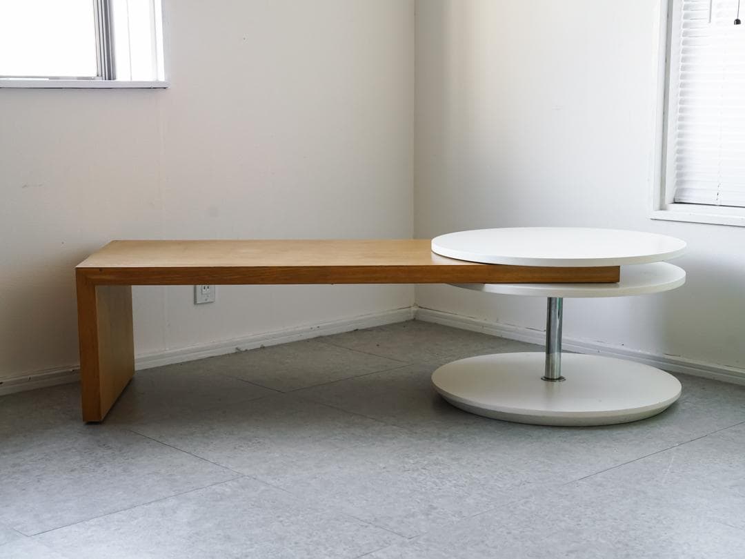 90's 希少 ACTUS 回転ローテーブル/ベンチ ミッドセンチュリーモダン
