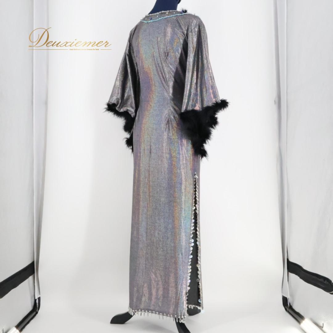 【ベリーダンス用衣装】シルバー サイーディドレス ワンピース ドレス ラメ