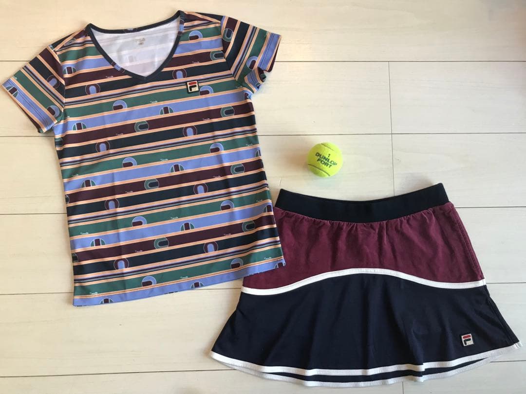 FILAフィラ＊ワインレッドと紺の可愛い上下セットアップM