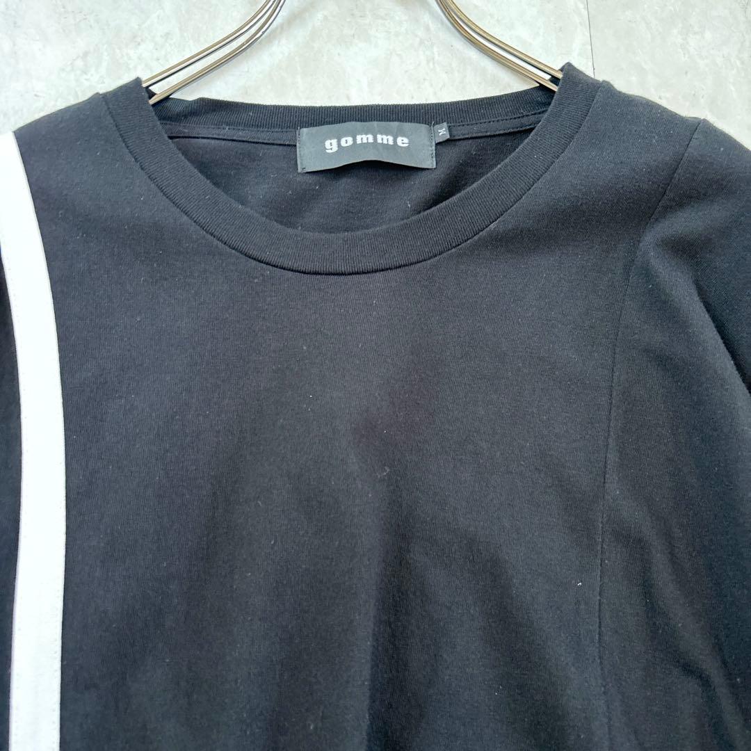 美品✨ gomme ゴム 異素材切り替えワンピース ドット ストライプ