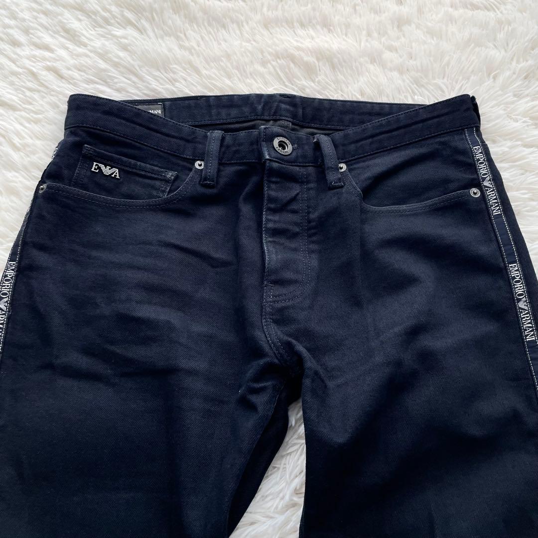 極美品✨エンポリオアルマーニ　デニムパンツ　サイドライン　ストレッチ　紺　30