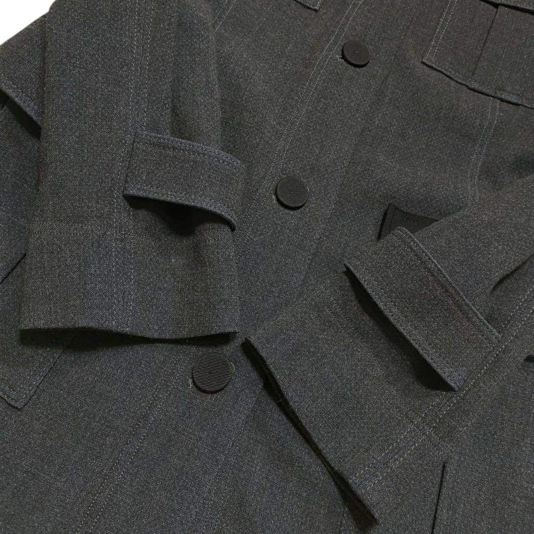 美品　ランバンコレクション　ライトアウター　ジャケット　インナーカラー　青