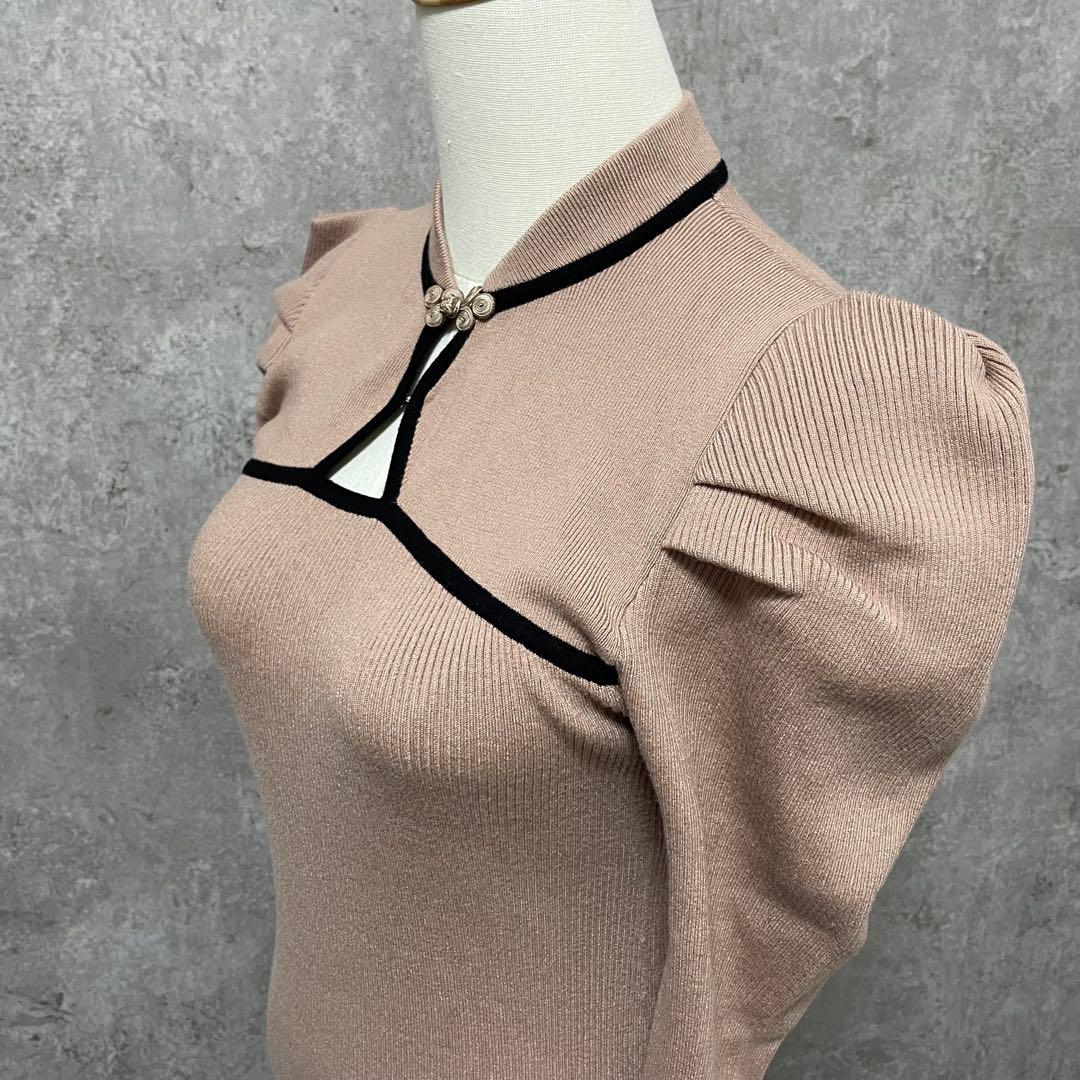 LILY BROWN 新品 ニットワンピース ロング パフスリーブ 定価1.7万