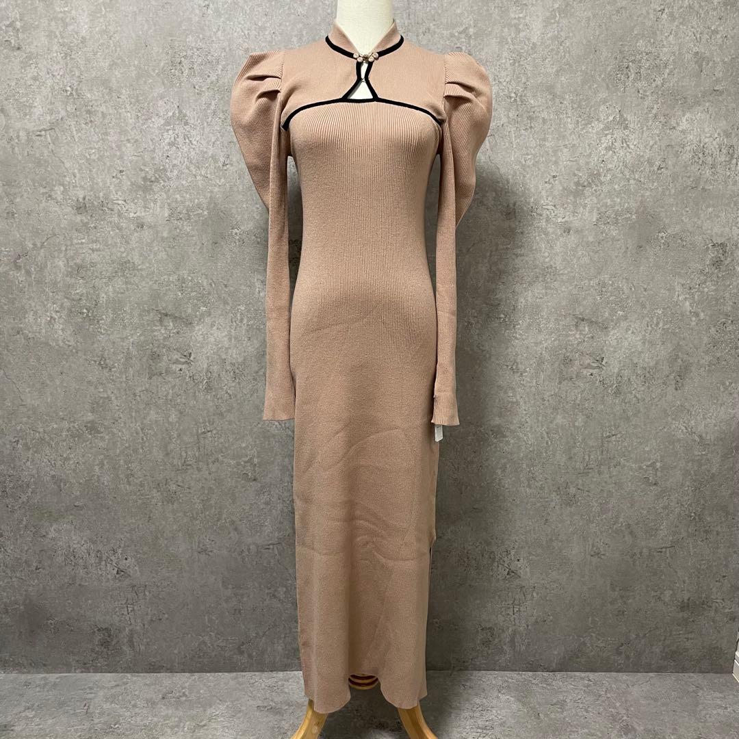 LILY BROWN 新品 ニットワンピース ロング パフスリーブ 定価1.7万