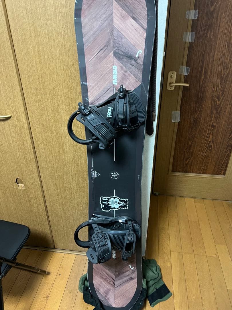 最終値下げスノーボード CRWU ブラック/グリーン ビンディング付き