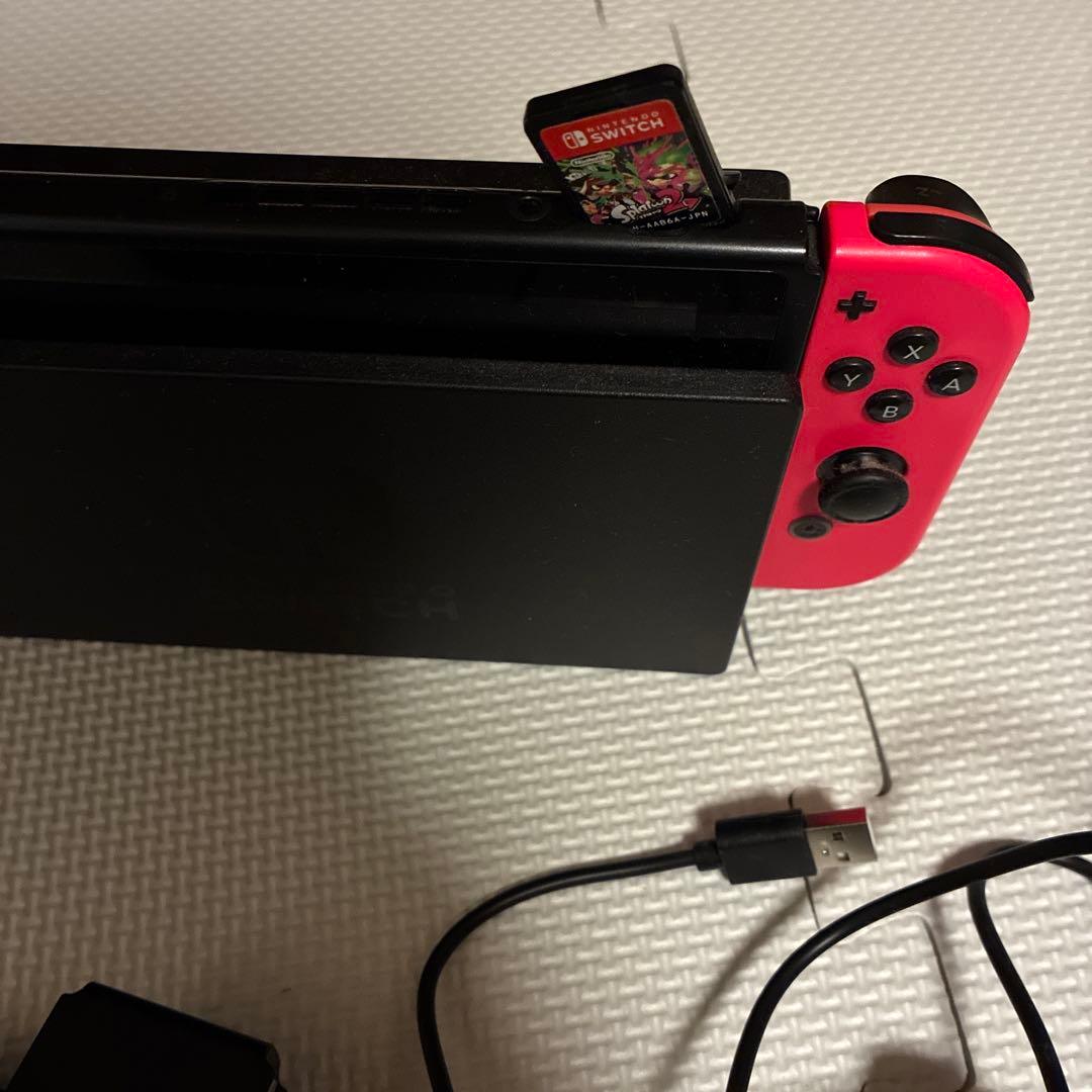 NintenSwitch ネオングリーン/ピンク 本体、コントローラ2個スプラ2