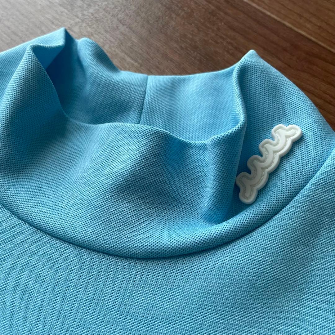 MUTA MARINE モックネックシャツ ライトブルー　ゴルフ　レディース