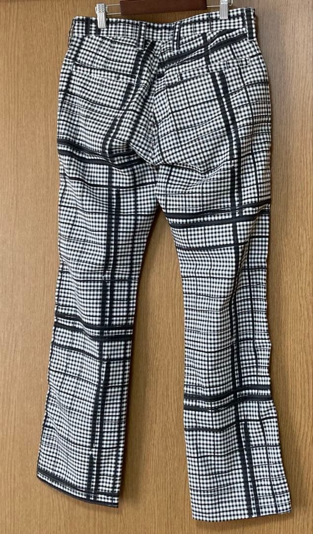 超美品☆ ダンスウィズドラゴン パンツ メンズ SIZE 2 チェック 白 黒