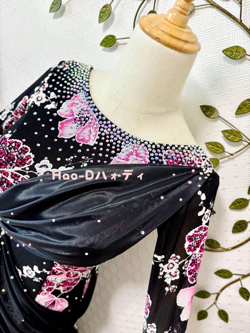 新品★スムース★パソ★スタンダード★社交ダンス★パーティー★和風花柄★SM