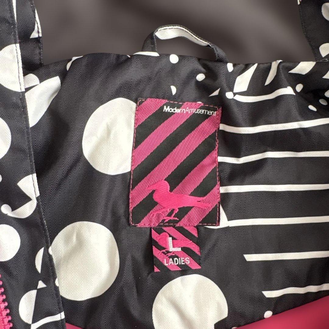 モダンアミューズメント　スノーウェア　スキー　スノボ　雪遊び　L ピンク　黒