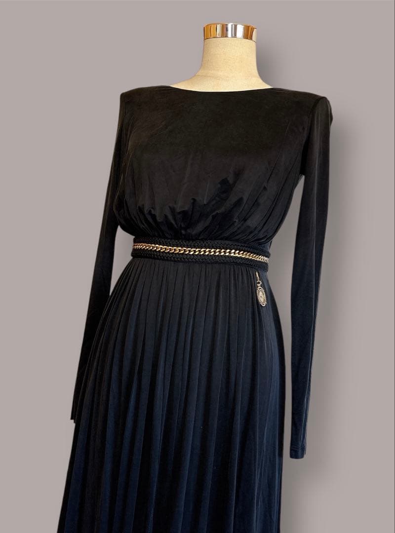 エリザベッタフランキ チェーン付き ギャザーマキシドレス ワンピース イタリア製