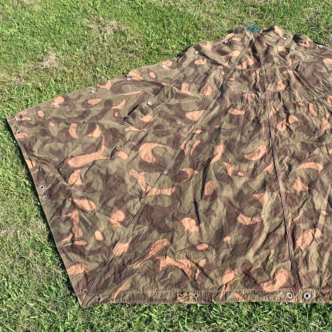 ハンガリー軍幕　ポンチョ　２枚　幕のみ①　ワンポールテント　迷彩　ハリケーンカモ