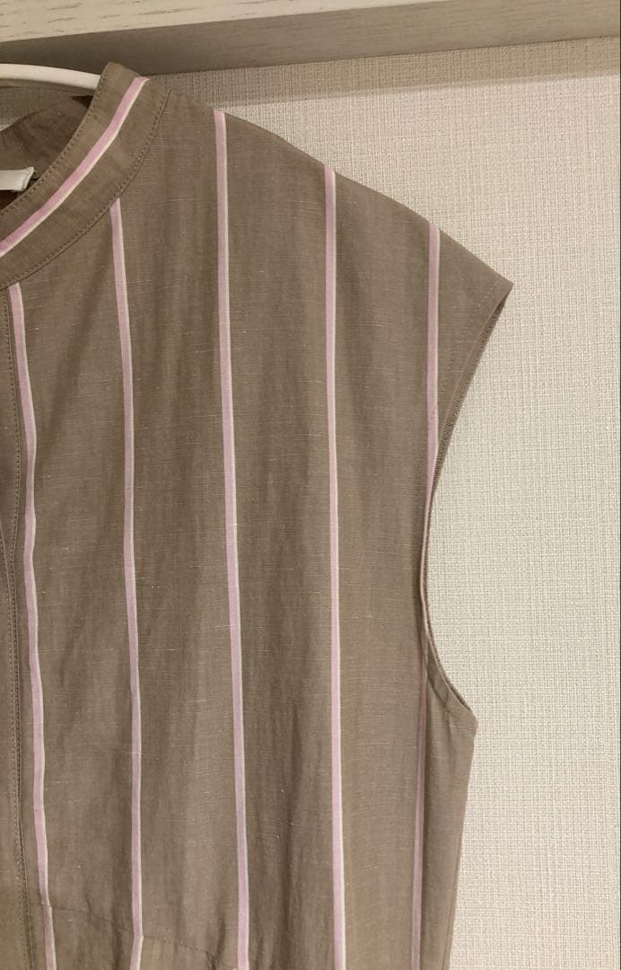 お値下げ　ebure コットン リネン ストライプ ワンピース