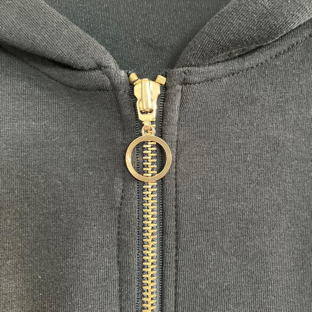 美品　make-ai フラワーチュールパーカー　チェック　ペプラム　フリル