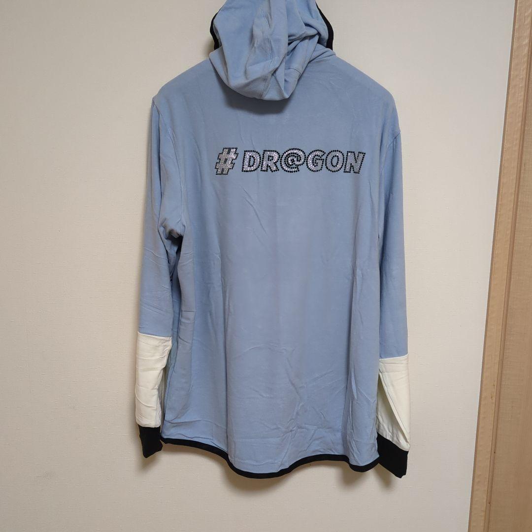 ダンスウィズドラゴンフード付きライトブルーシャツ #DR@GON