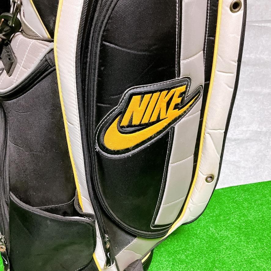 NIKE ゴルフ キャディバッグ 9型 5分割 カート式 ブラック イエロー