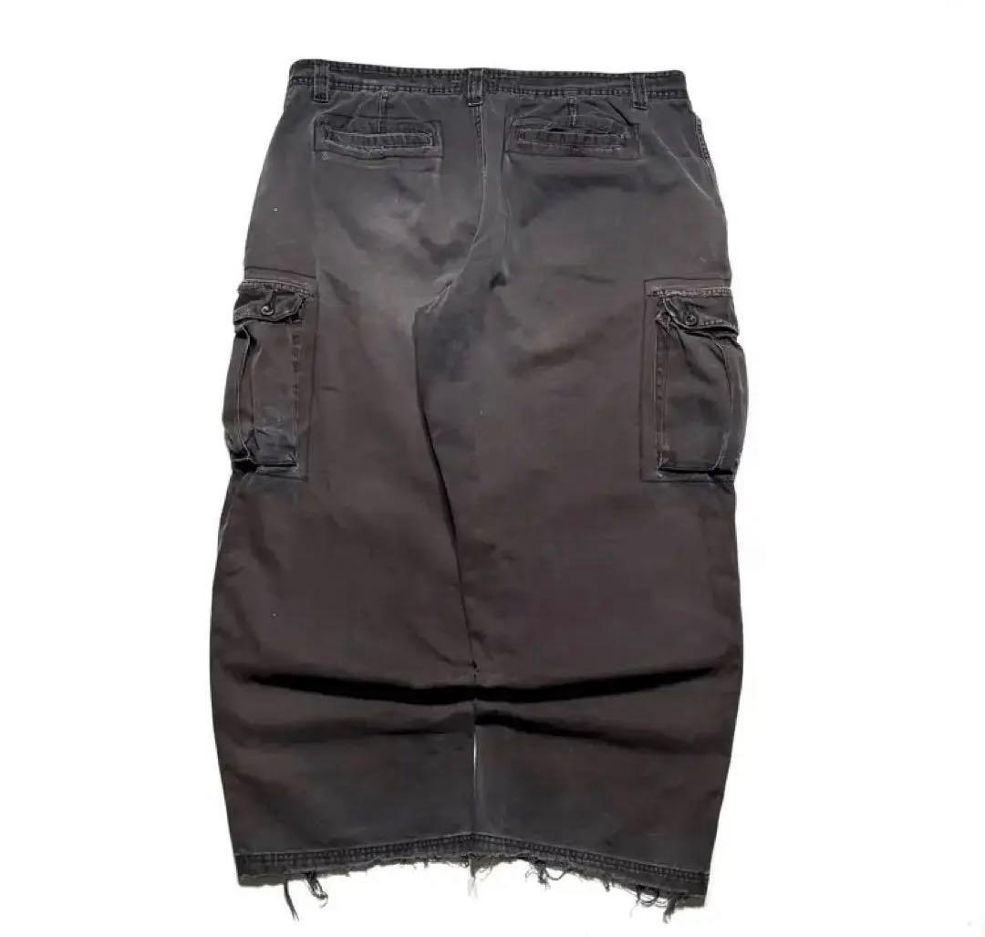 faded glory コットンカーゴパンツ フェード ブラック greeny