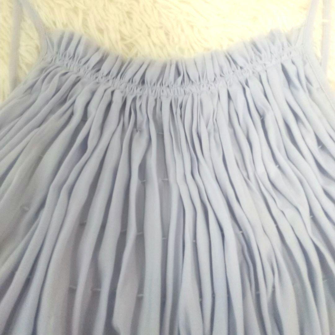 emmi ワッシャーフレアーワンピース ロング フレア ライトブルー S