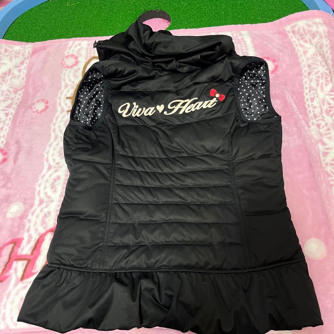 Viva Heart 黒いベスト ドット柄　ハローキティ