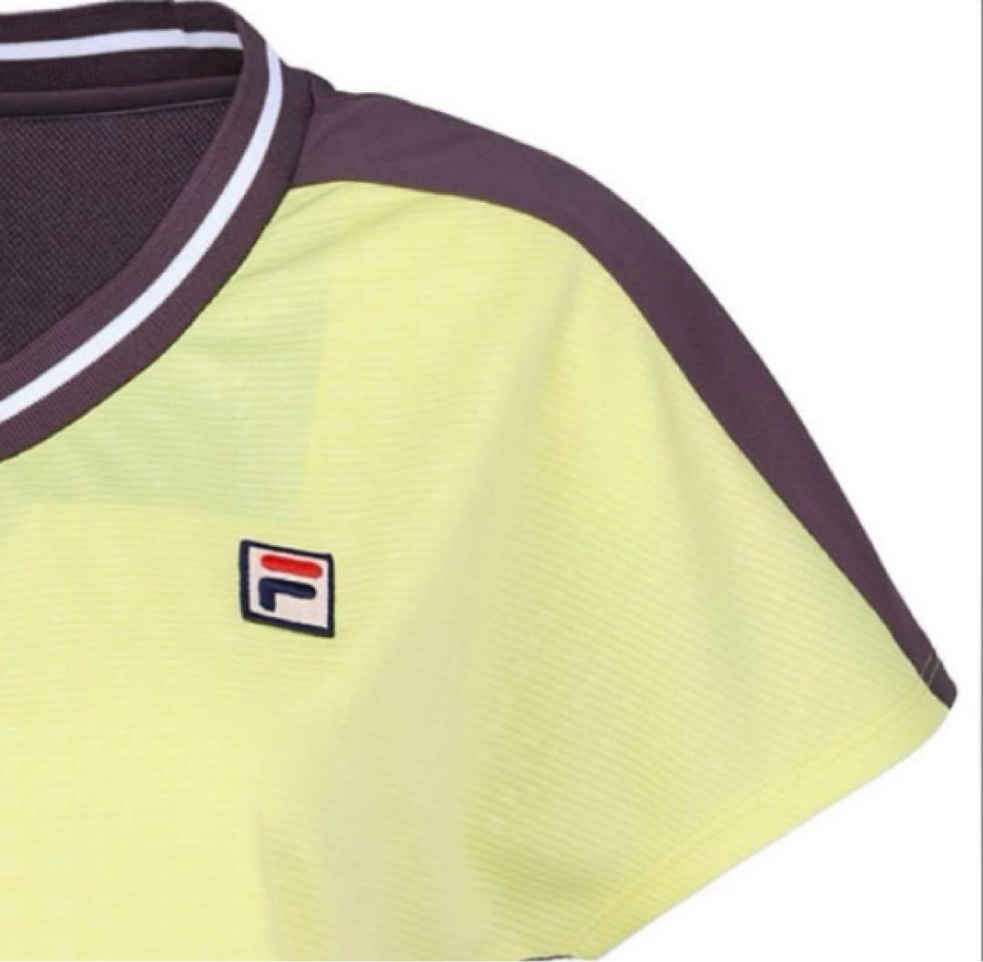 No.866 FILA スモーキーYELLOWのゲームシャツ☆XL☆新品☆