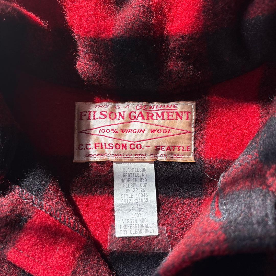☆美品☆ USA製 FILSON マッキーノJK RED×BLACK 36