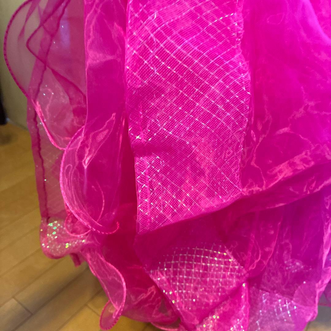 社交ダンスドレス 濃いピンク　LL ミニデモ パーティー