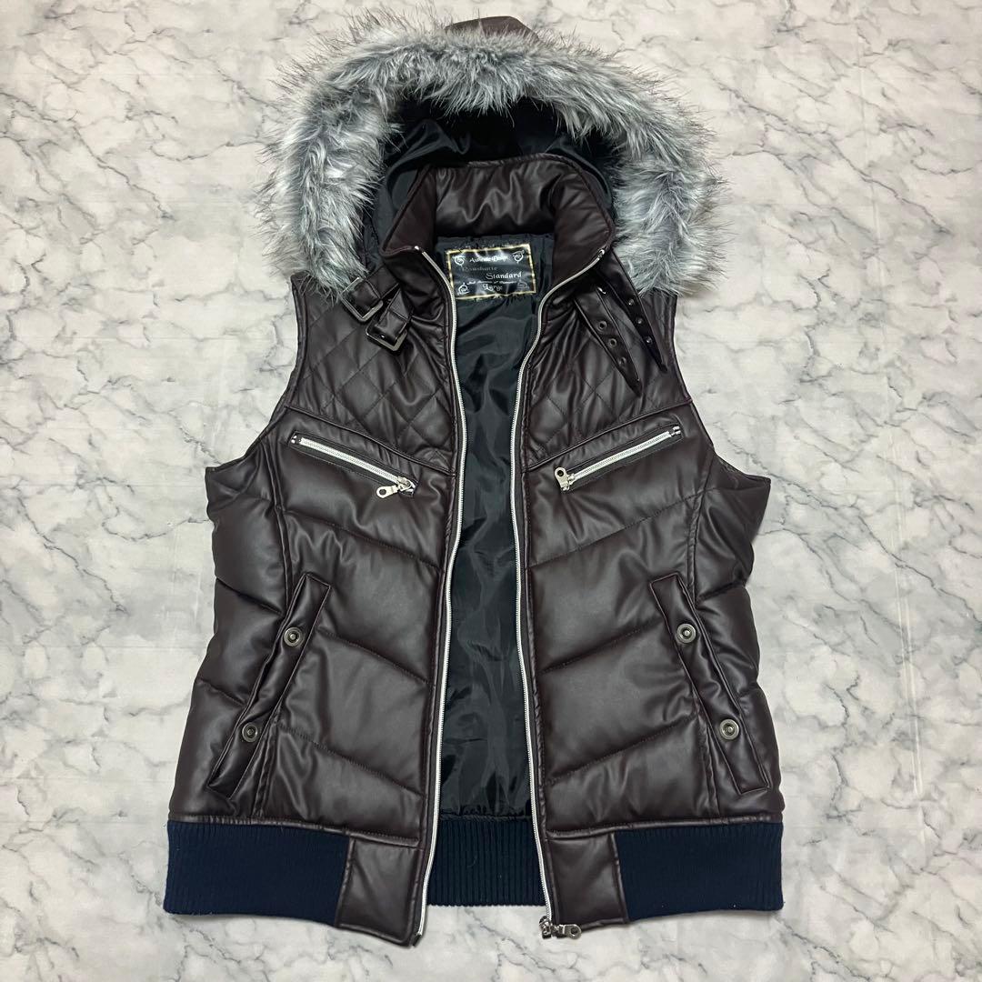 【激レア】y2k 00s お兄系 平成ギャル ファーベスト　フェイクレザーベスト