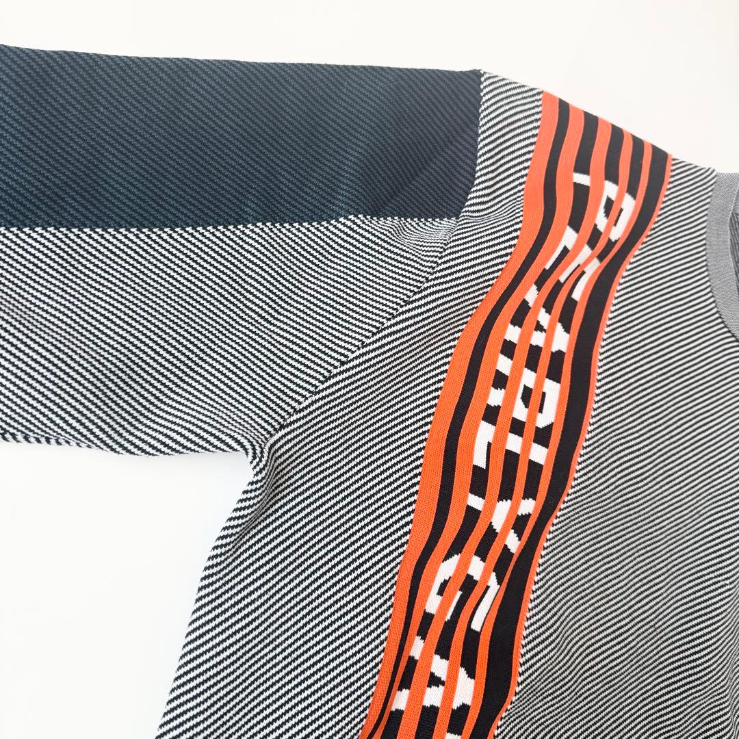 パーリーゲイツ　ポリエステルヤーンmm バイヤスジャガード クルーネックニット