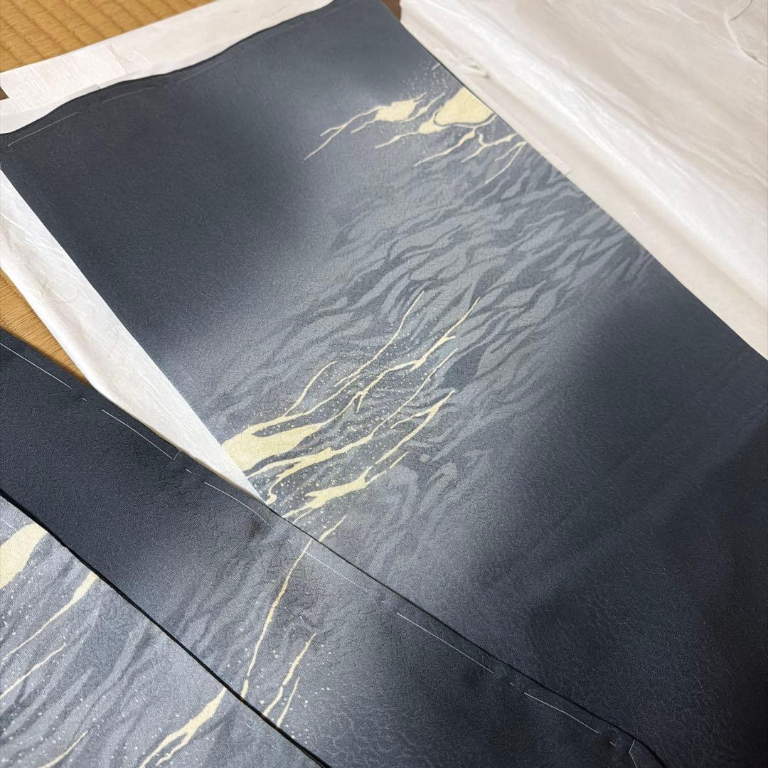 極美品 正絹 袋帯 扇 流水 金糸 箔 鶴 高級和装 Excellent