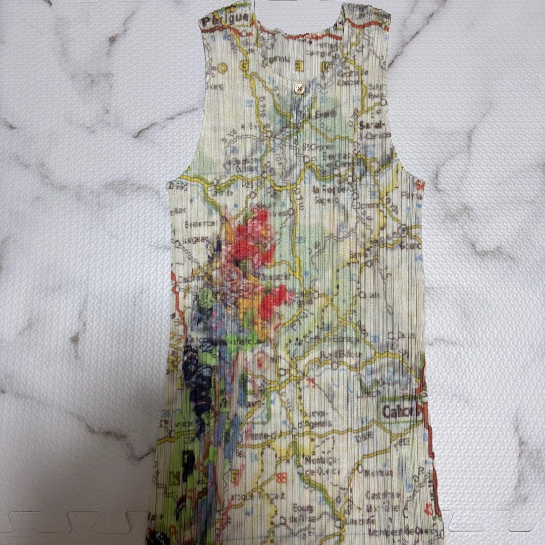 激レア サイズ5 プリーズプリーズ 地図柄 マキシ丈 ロングワンピース
