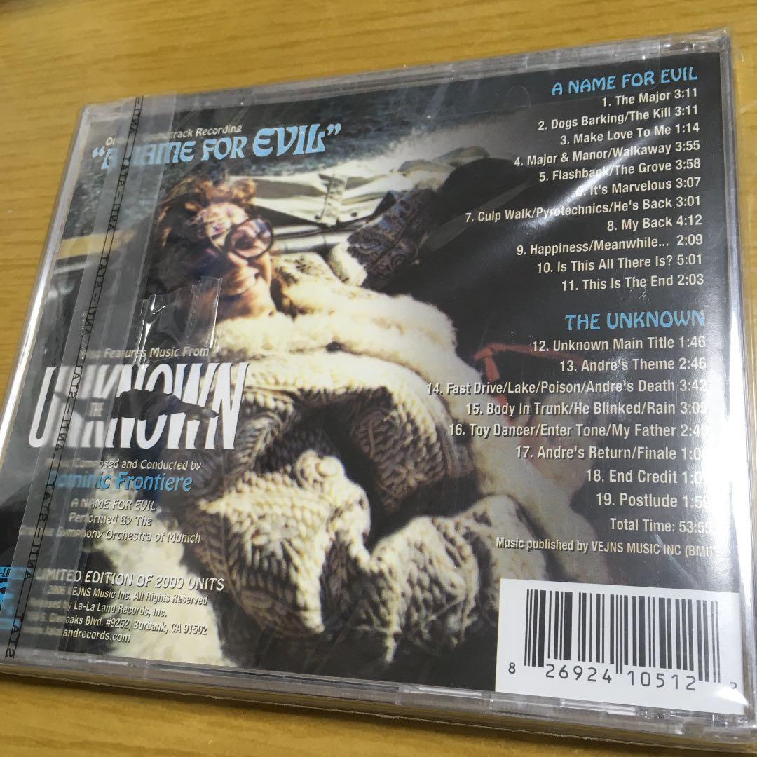 廃盤サントラCD 「A NAME FOR EVIL/THE UNKNOWN」