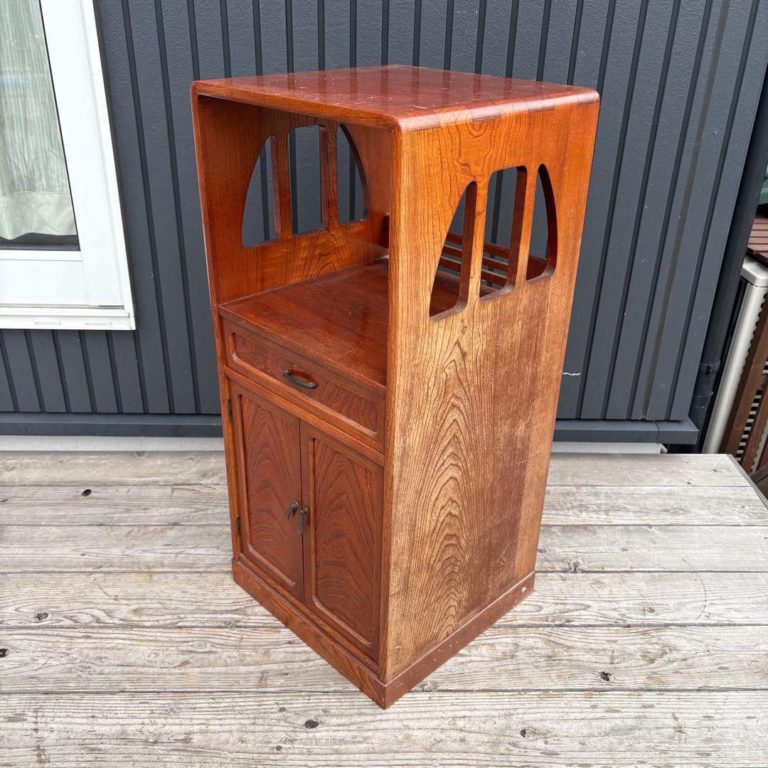 昭和レトロ 木製コールキャビネット 和風電話台 飾り棚 古家具 茶棚 ビンテージ