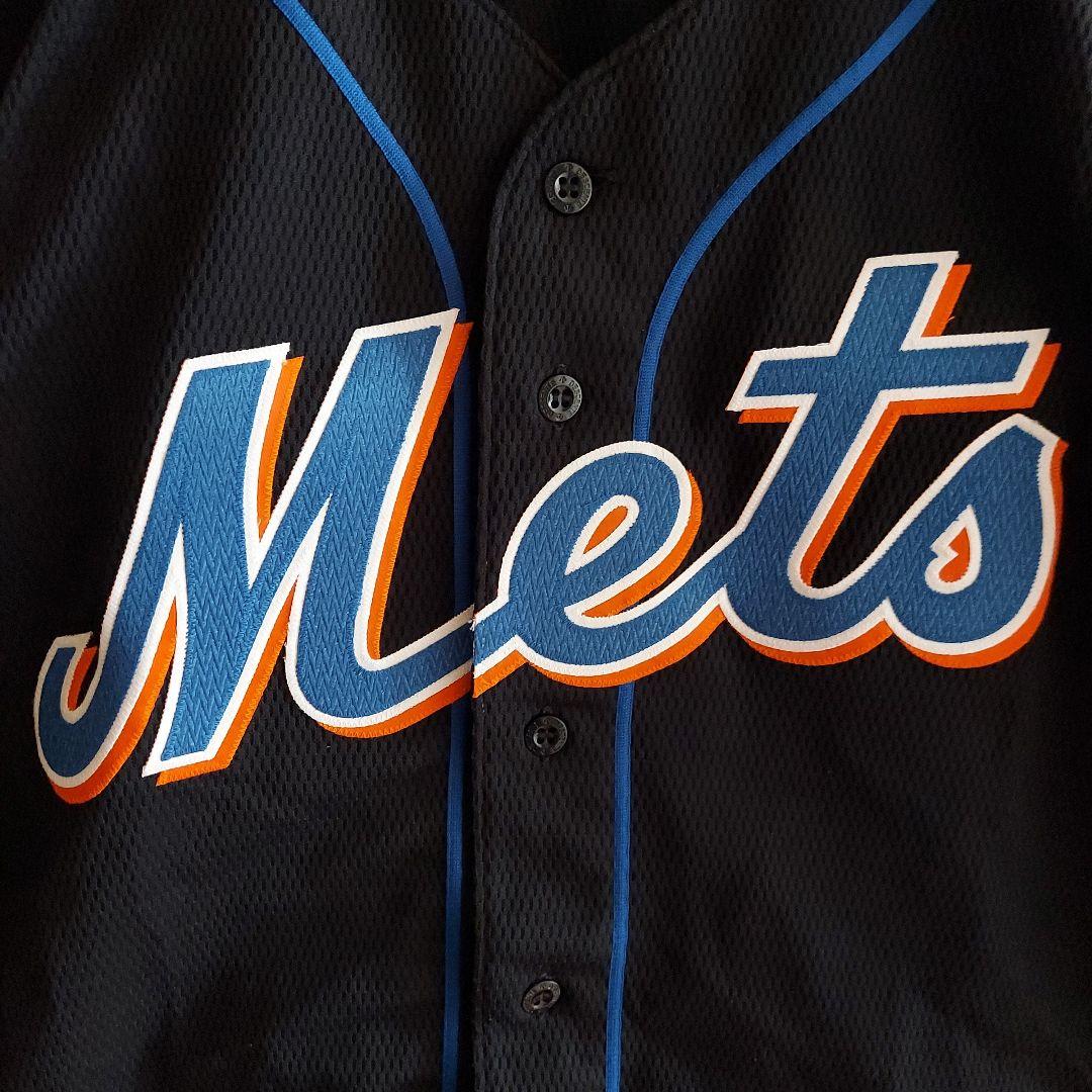 【MLB】希少 デサント製 メッツ 刺繍 ユニフォーム L 黒
