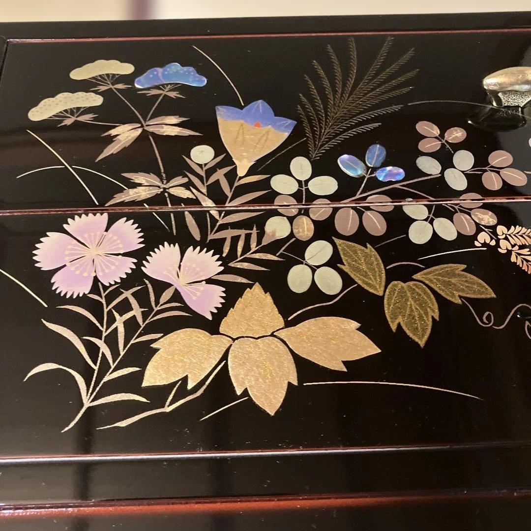 ◆会津塗　漆器　収納2つ引き出し◆166