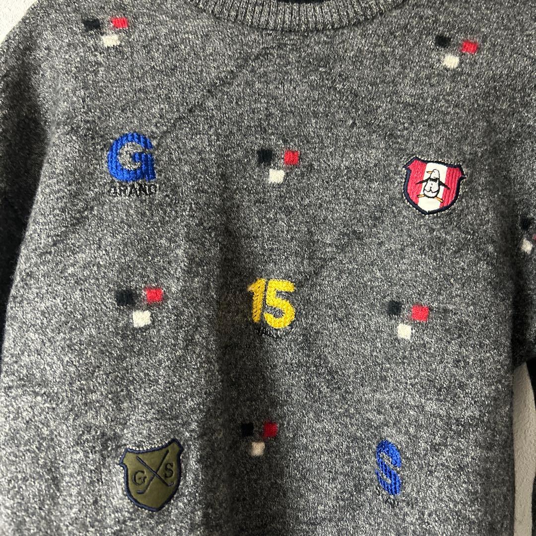 一度着用 マンシングウェア デサント ウール ニット ゴルフウェア