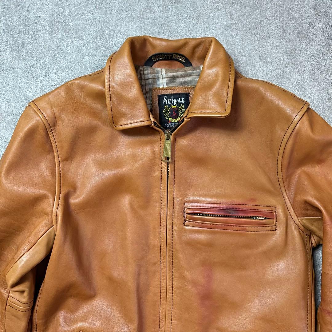 レア　ショット　SCHOTT 革ジャン　シングル　ライダース　牛革　春ジャケット