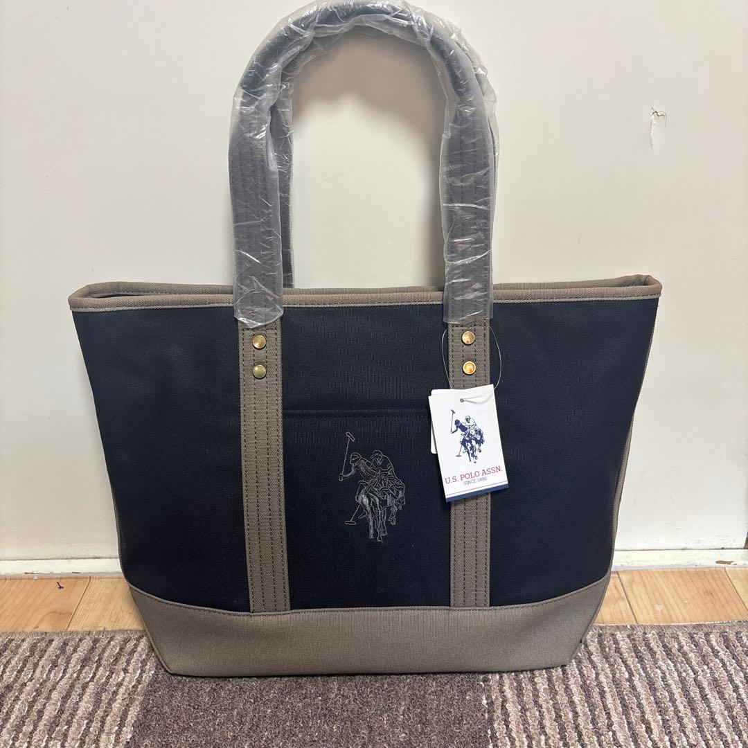 US POLO ASSN トートバッグ 黒/グレー