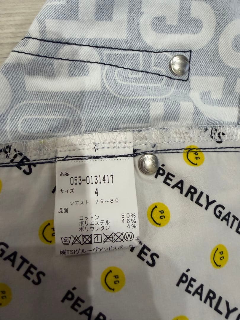 PEARLY GATES ロゴ総柄パンツ サイズ4 ネイビー ゴルフウェア