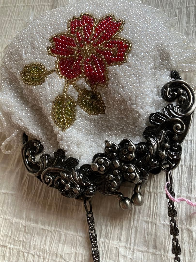 新品◆手挿し ビーズバッグ 和装バッグ