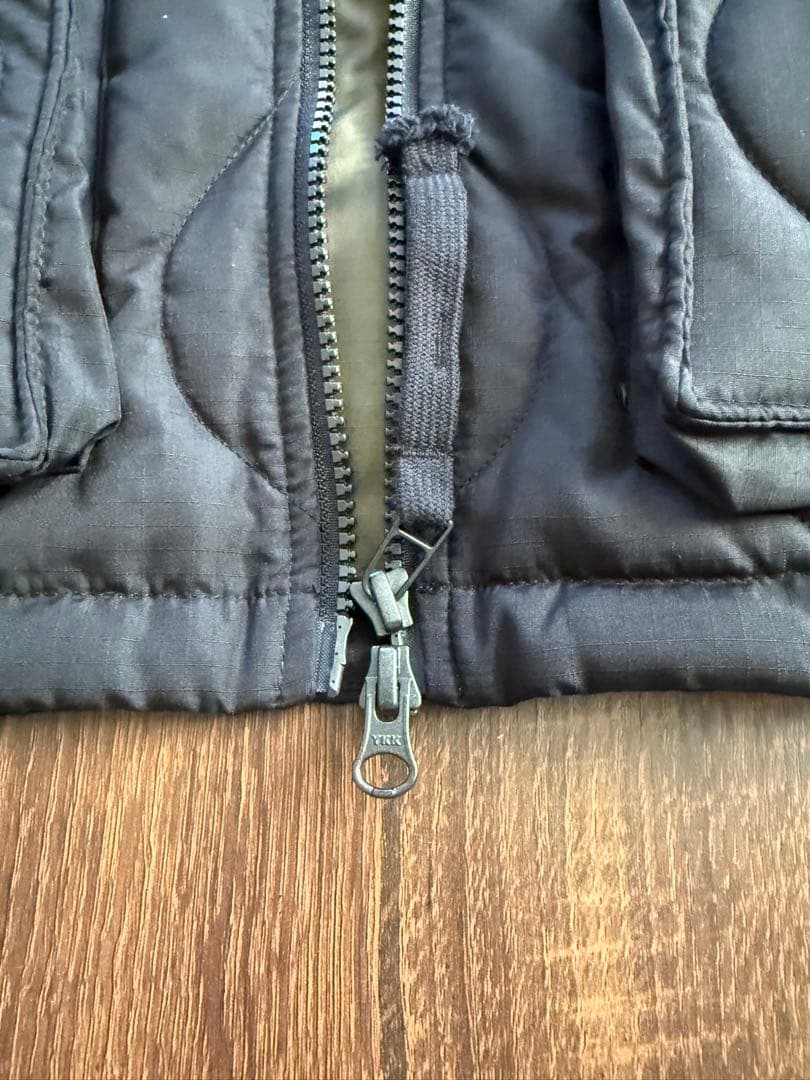 TAION/タイオン　ミリタリー リブハイネックWジップ ダウンベスト