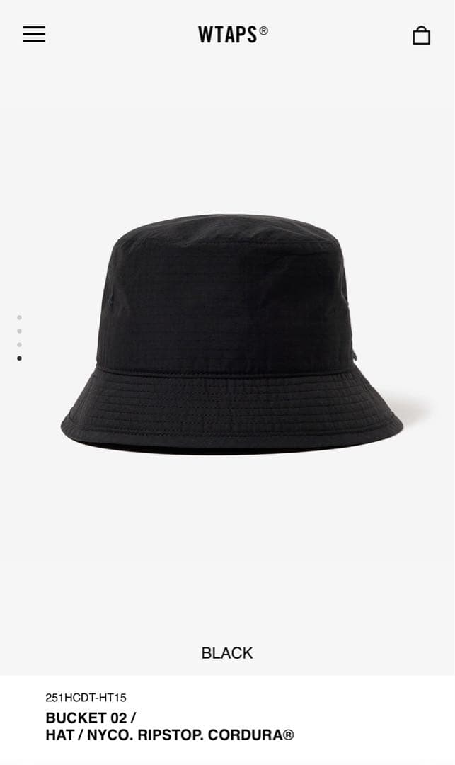 WTAPS ブラック バケットハット 251HDT-HT15 サイズ04