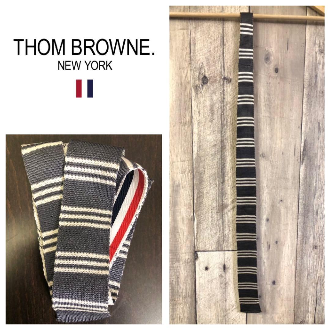 希少 トムブラウン Thom Browne グレー バー ネクタイ 新作