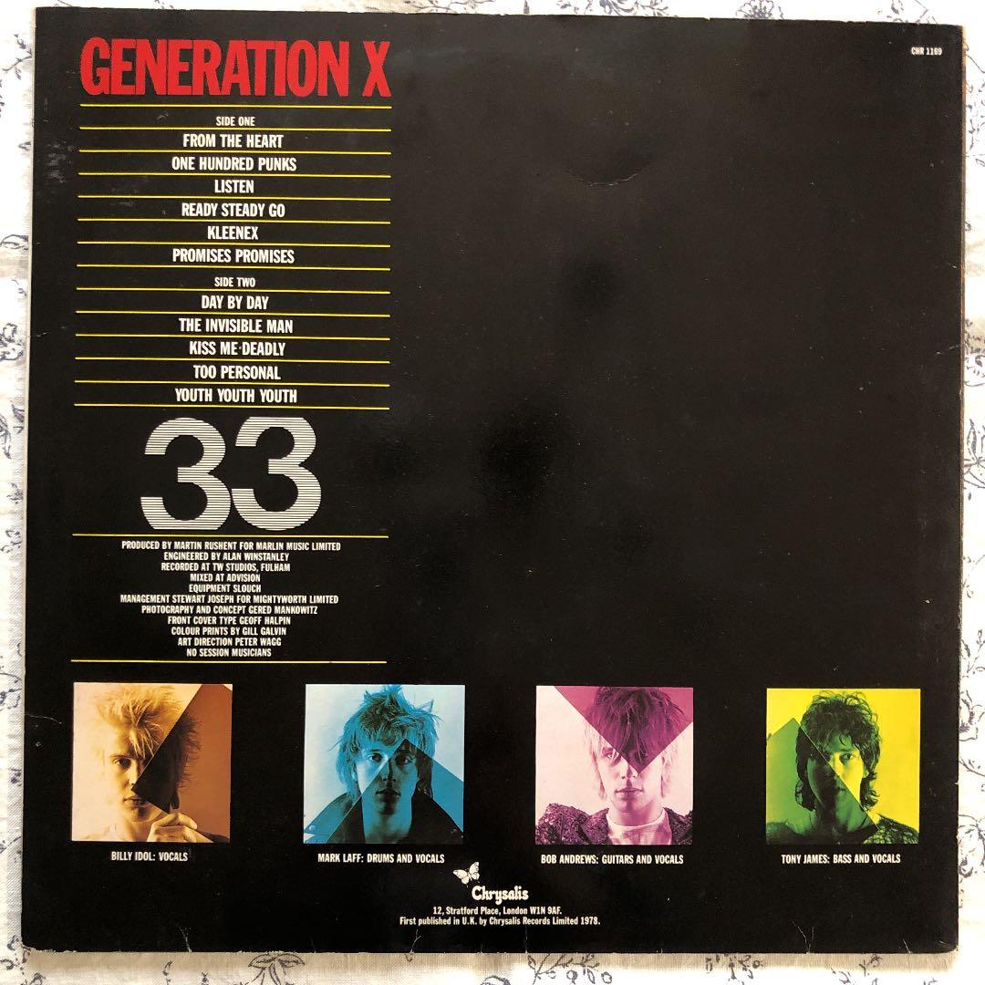 UK初回オリジナル盤 3枚セット GENERATION X