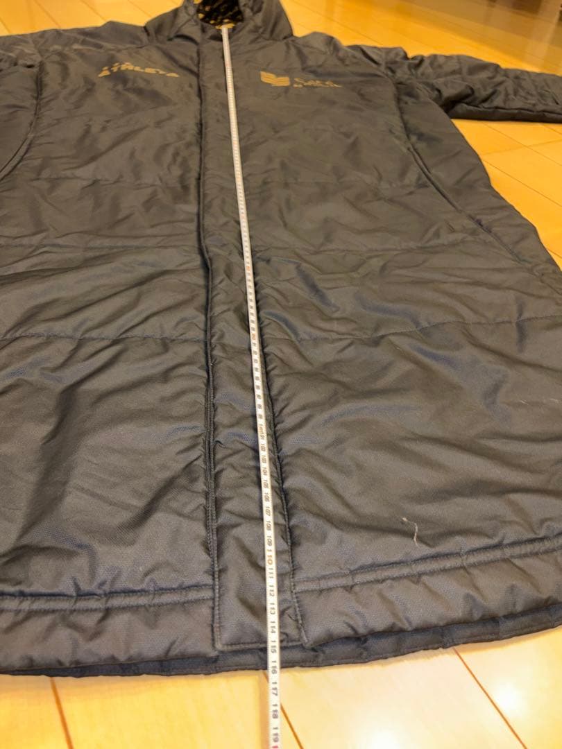 ATHLETA ベンチコート 黒 フード付き