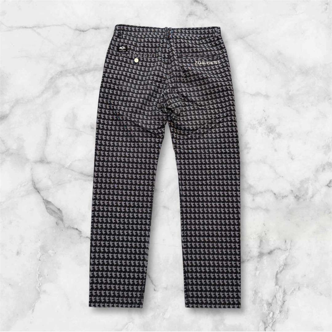 パーリーゲイツ　スヌーピー　ロングパンツ　総柄　ブラック/グレー　4/M 春夏