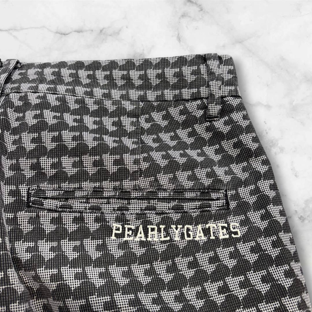 パーリーゲイツ　スヌーピー　ロングパンツ　総柄　ブラック/グレー　4/M 春夏