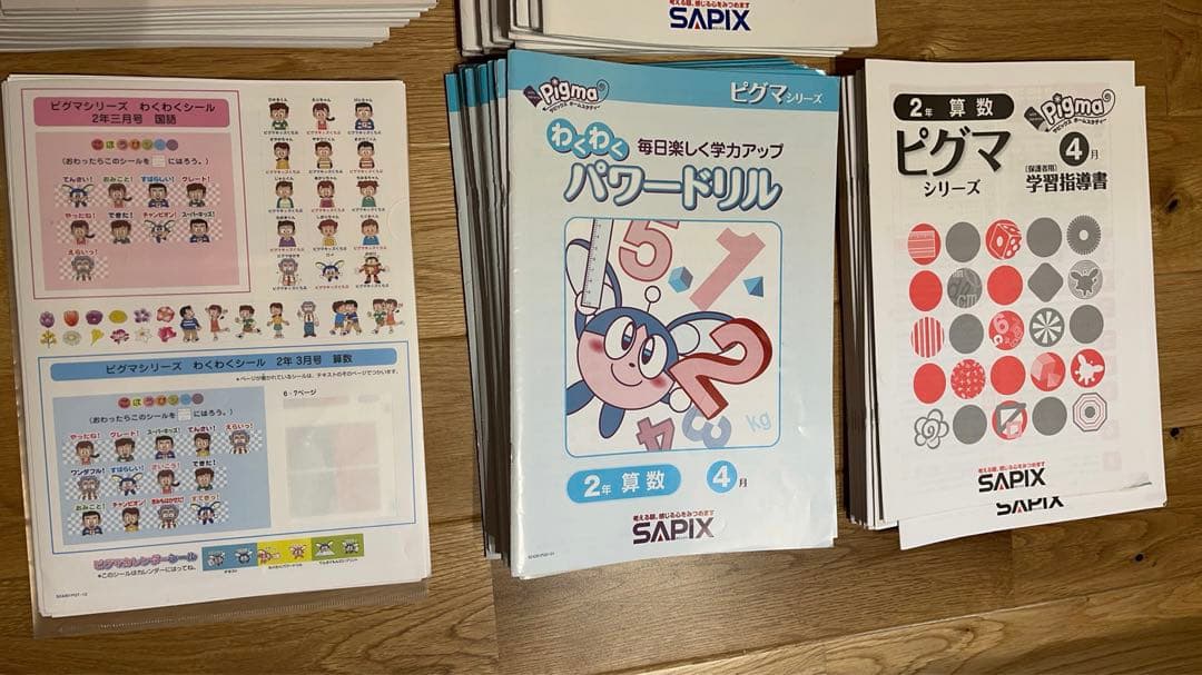 ピグマキッズくらぶ 2年生 12ヶ月分サピックス 通信教育書き込みあり